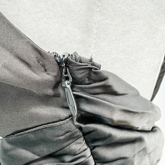 GUIZIO Dress Danielle Black Sz Med Cutout Tie Wrap Gown Backless - Picture 11 of 14